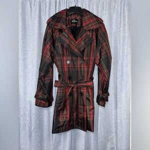 Avenue Red and Black Plaid Coat Raincoat 22/24